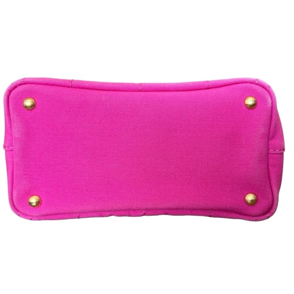 Prada Canapa Canvas Medium Tote Bag Hot Pink - Picture 7 of 15
